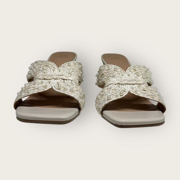 A New Day | Pearly Rattan Sandal Heels | Off White | 8.5 - Picture 8 of 12